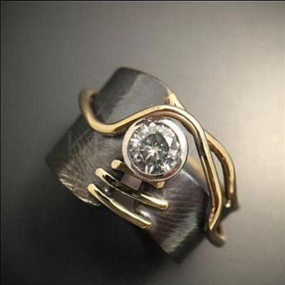 Brass Micro Pave Clear Cubic Zirconia Finger Rings FS-WGE4002-01-1