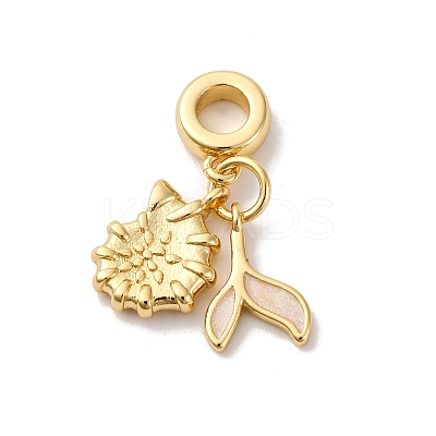 Brass Enamel European Dangle Beads KK-Q098-38G-A-1