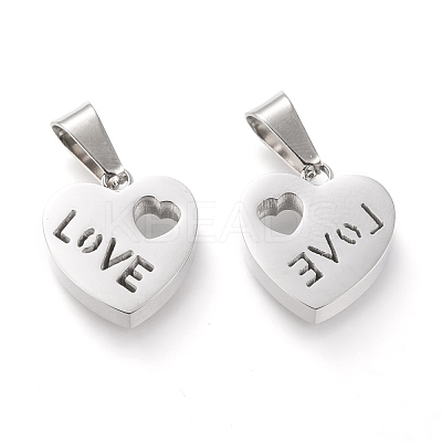 Non-Tarnish Valentine's Day 304 Stainless Steel Charms STAS-F253-10P-1