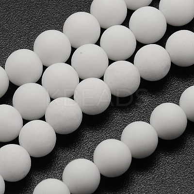 Natural White Jade Beads Strands X-G-D695-8mm-1