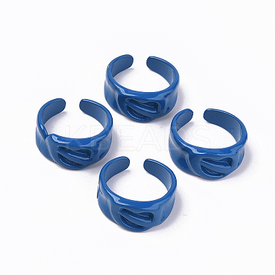 Spray Painted Alloy Cuff Rings RJEW-T011-34C-RS-1