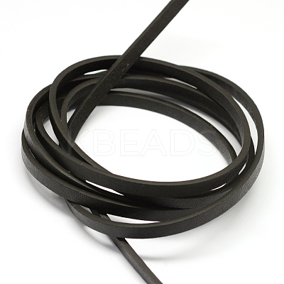 Flat Imitation Leather Cords X-LC-Q009-01G-1