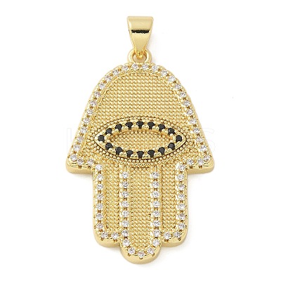 Brass Micro Pave Cubic Zirconia Pendants KK-K298-54G-1
