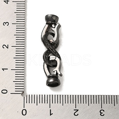 Rack Plating Brass Pave Clear Cubic Zirconia Fold Over Clasps KK-M285-31B-1