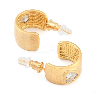 Brass Drawbench Stud Earrings LS-EJEW-L288-008G-1
