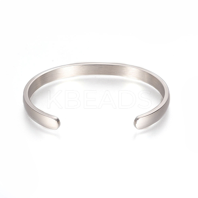Tarnish Resistant 304 Stainless Steel Cuff Bangles LS-STAS-I110-10-6mm-P-1