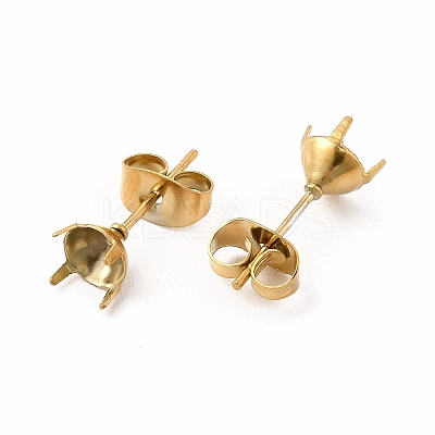 304 Stainless Steel Stud Earring Finding STAS-C071-03B-G-1