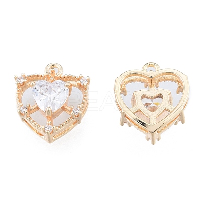 Brass Micro Pave Clear Cubic Zirconia Charms KK-N216-560LG-1