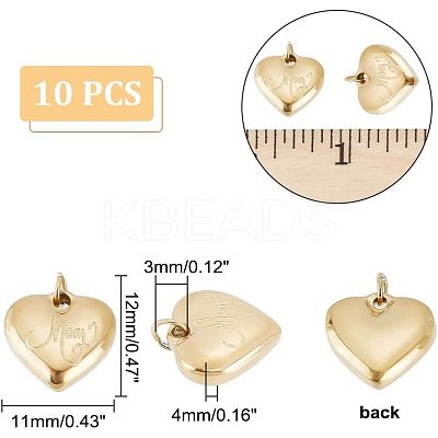 Mother's Day Ion Plating(IP) 304 Stainless Steel Charms STAS-UN0039-85-1