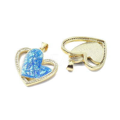 Brass Micro Pave Clear Cubic Zirconia Pendants KK-A221-24G-1