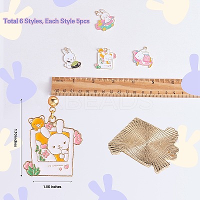 20Pcs 4 Style Cartoon Alloy Enamel Pendants ENAM-SZ0003-29-1