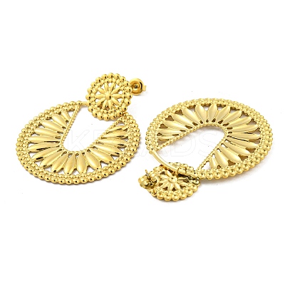 304 Stainless Steel Dangle Stud Earrings EJEW-M233-10G-1
