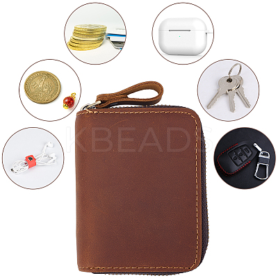 Rectangle Leather Credit Card Wallets for Women Men AJEW-WH20001-31A-1