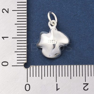 925 Sterling Silver Flower Charms with Jump Rings and 925 Stamp STER-M021-02S-03-1
