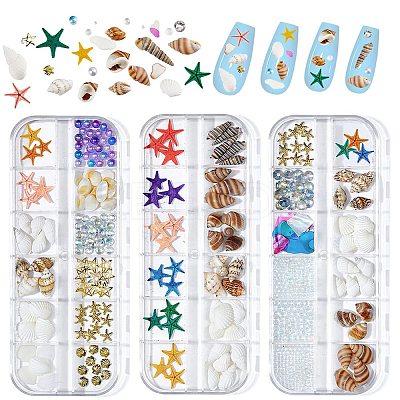Ocean Theme Natural Shell & Resin & Plastic & Alloy Nail Art Decoration MRMJ-CP0001-34A-1