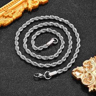 Non-Tarnish 304 Stainless Steel Rope Chain Necklaces NJEW-F226-03P-06-1