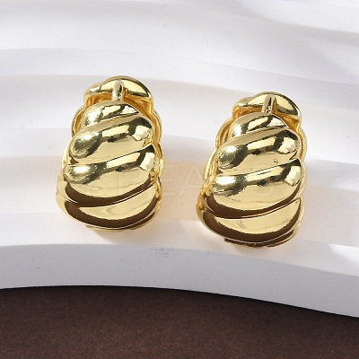 Rack Plating Brass Croissant Hoop Earrings for Women EJEW-G342-09G-1