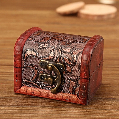 Retro Engraved Wood Jewelry Storage Treasure Boxs with Clasps LS-PW-WG63114-01-1