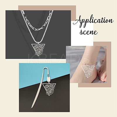 40Pcs 201 Stainless Steel Filigree Pendants STAS-UN0042-12-1