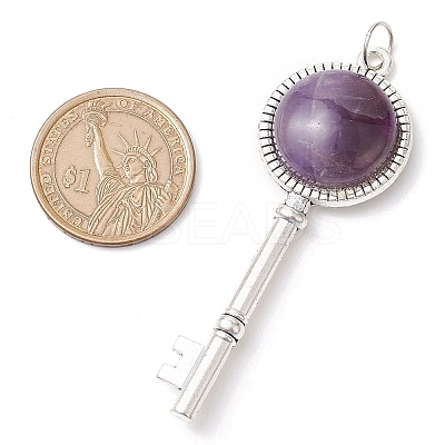 Natural Amethyst/Rose Quartz/Lapis Lazuli/Synthetic/Opalite/Black Stone Big Pendants PALLOY-JF02880-1