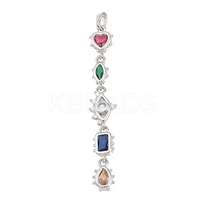 Brass Micro Pave Cubic Zirconia Big Pendants KK-K418-03C-P-1