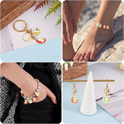 30Pcs 6 Colors Alloy Enamel Cartoon Pendants ENAM-CJ0002-79-1