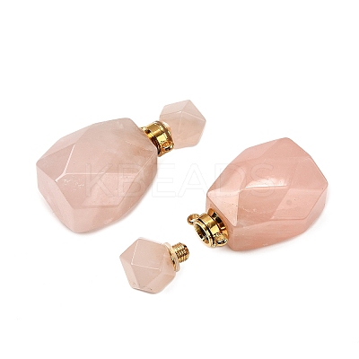 Natural Rose Quartz Perfume Bottle Pendants G-B149-02G-03-1