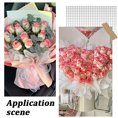 114Pcs Square Cotton Flower Bouquet Wrapping Paper Decoration AJEW-SP0004-30C-1