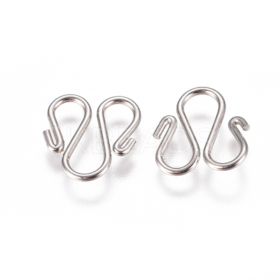 Non-Tarnish 304 Stainless Steel Hook Clasps STAS-I120-13-P-1