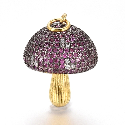 Brass Micro Pave Cubic Zirconia Pendants ZIRC-L085-80BG-1