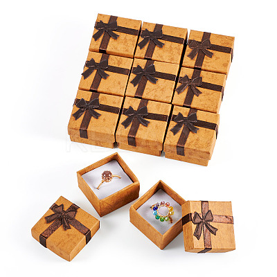 Square Paper Jewelry Ring Gift Boxes with Bowknot CON-TAC0010-80C-1