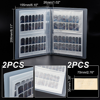 80 Slots PP Nail Stickers Empty Storage Showing Holder Organizer MRMJ-WH0064-41-1
