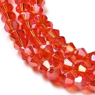 Transparent Electroplate Glass Beads Strands GLAA-F029-2mm-A14-1