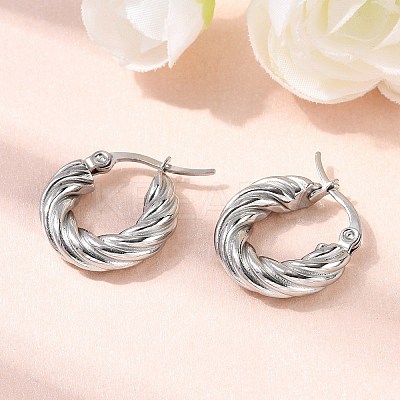 304 Stainless Steel Twist Ring Hoop Earrings EJEW-Z146-01P-01-1