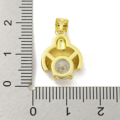 Rack Plating Brass Micro Pave Clear Cubic Zirconia with Enamel Pendant X-KK-B091-37G-02-1
