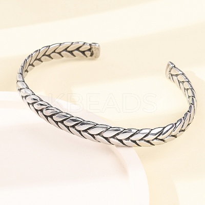 Retro 316 Surgical Stainless Steel Cuff Bangles BJEW-C142-14B-AS-1