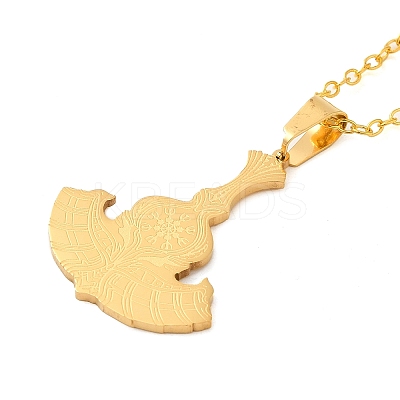 201 Stainless Steel Pendant Necklaces NJEW-G118-04G-1