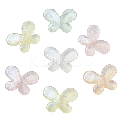 100Pcs 5 Colors Transparent Resin Beads RESI-YW0004-46-1