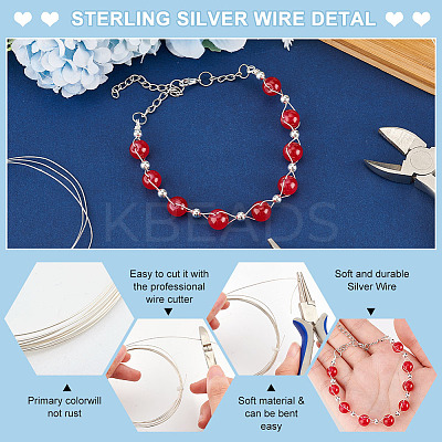 999 Fine Silver Sterling Silver Wire STER-WH0008-04B-S-1