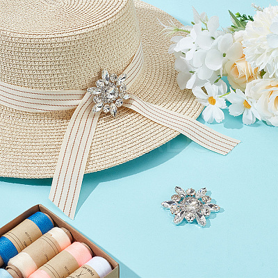2Pcs Flower Rhinestone Ornament Accessories DIY-FG0006-42P-02-1