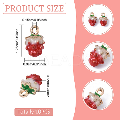 10Pcs Golden Plated Alloy Enamel Charms ENAM-YW0005-93-1