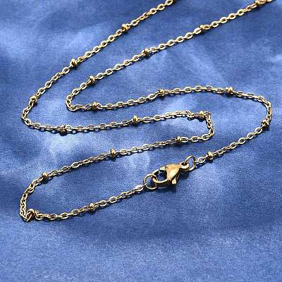 304 Stainless Steel Cable Chain Necklaces NJEW-P147-06G-1