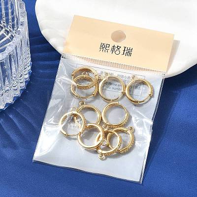 SHEGRACE Brass Micro Pave Clear Cubic Zirconia Hoop Earrings Findings XGR0155G-95G-1