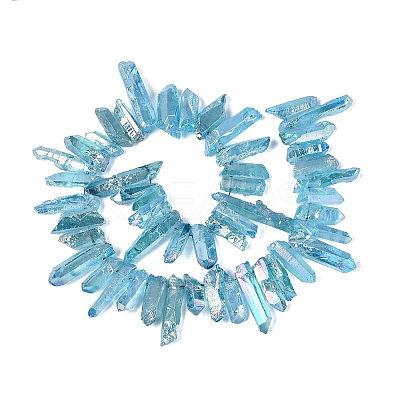 Spray Painted Electroplate Natural Quartz Crystal Points Beads Strands G-Q610-02D-1
