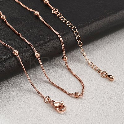 Brass Satellite Chains  Necklaces for Women NJEW-D302-27RG-1
