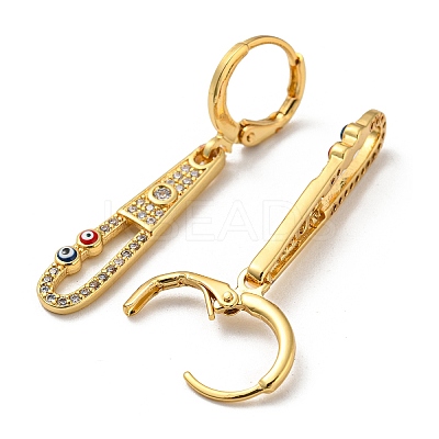 Real 18K Gold Plated Brass Dangle Leverback Earrings EJEW-A033-17G-02-1