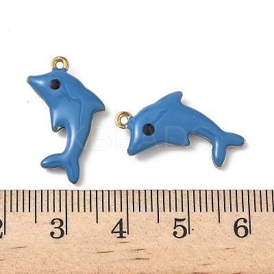 304 Stainless Steel Enamel Pendants STAS-V015-03G-1
