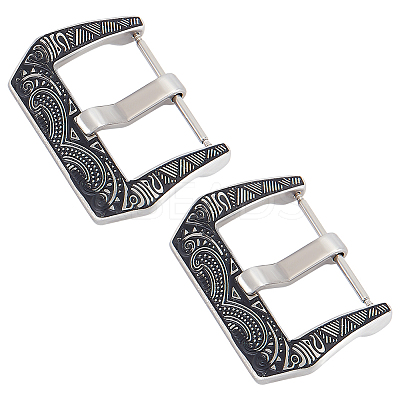 2 Sets Tibetan Style 304 Stainless Steel Watch Band Clasps STAS-UN0039-87A-1