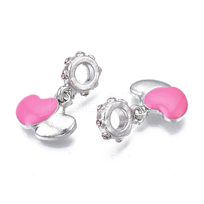 Rack Plating Alloy Enamel European Dangle Charms MPDL-N039-057-1