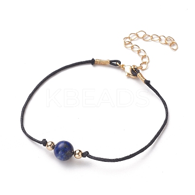 Natural Lapis Lazuli(Dyed) Beaded Bracelets BJEW-JB05505-04-1